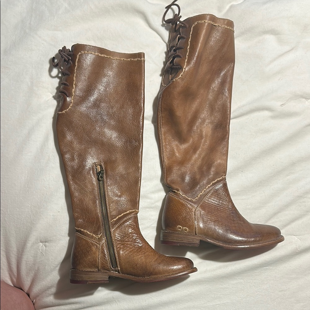 Brown Leather Knee-High Boots